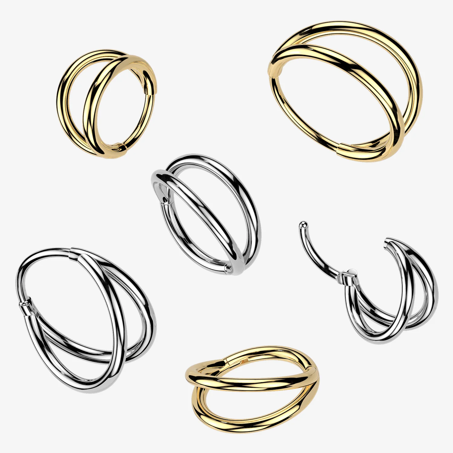 Implant Grade Titanium Double Lined Clicker Hoop Ring - Image 2