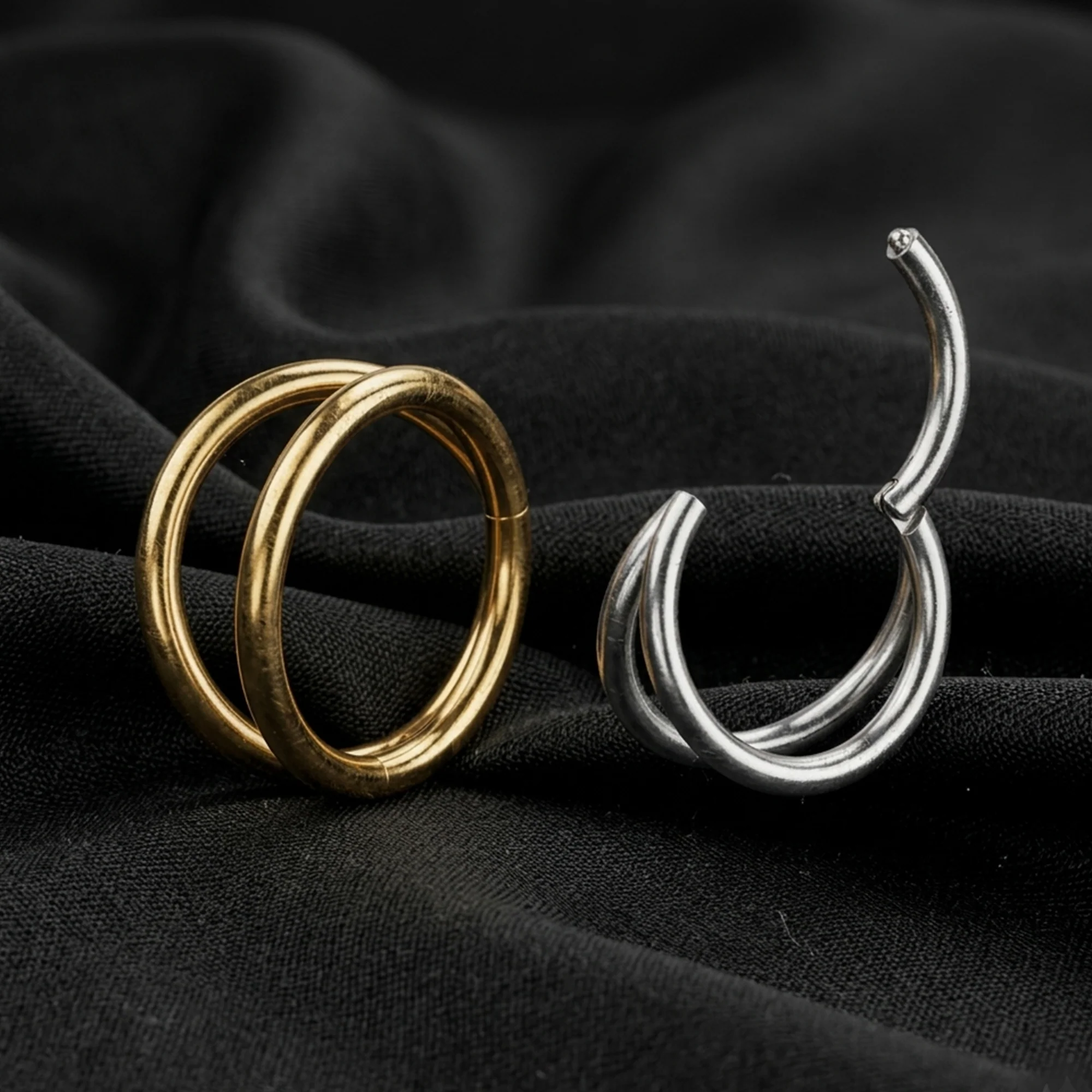 Implant Grade Titanium Double Lined Clicker Hoop Ring - Image 4