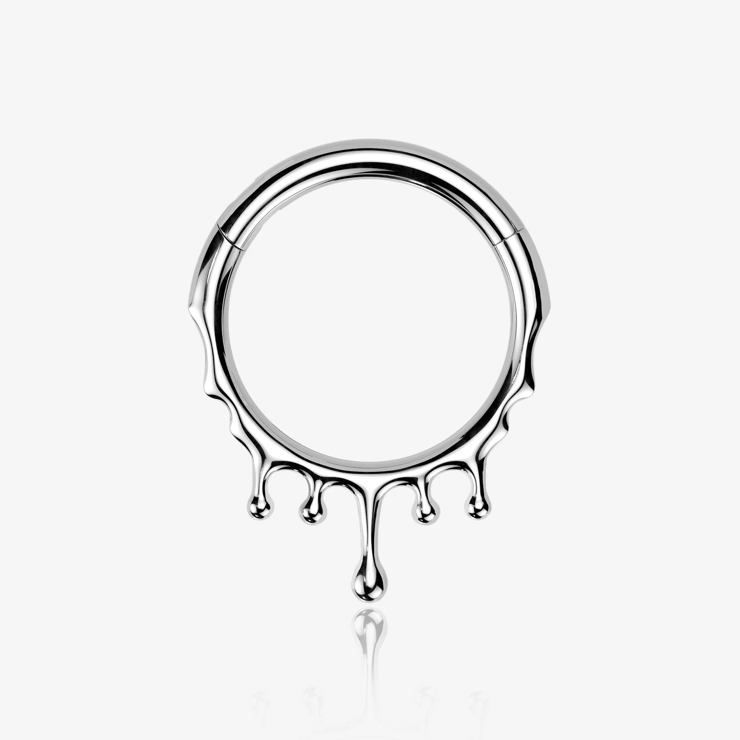 Implant Grade Titanium Dripping Ooze Clicker Hoop Ring