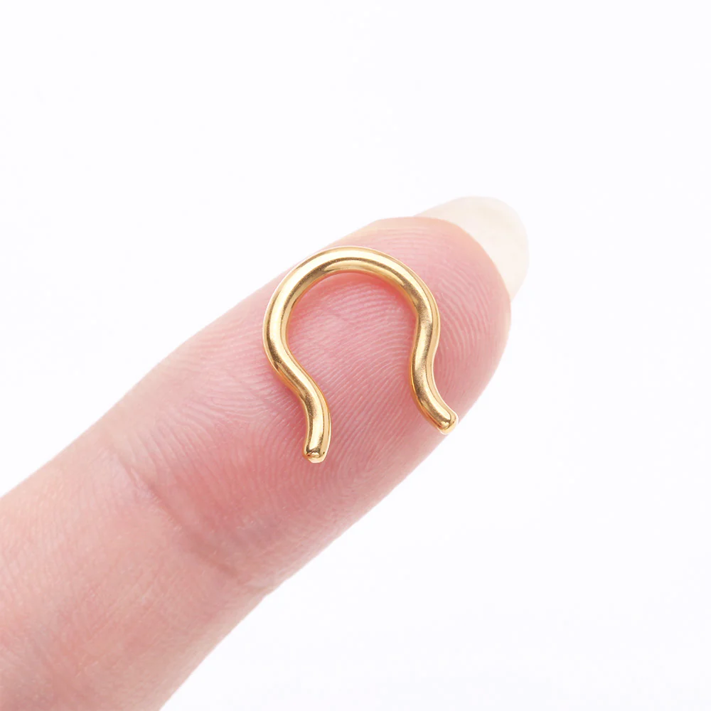 Implant Grade Titanium Gold PVD Basic Septum Retainer - Image 3