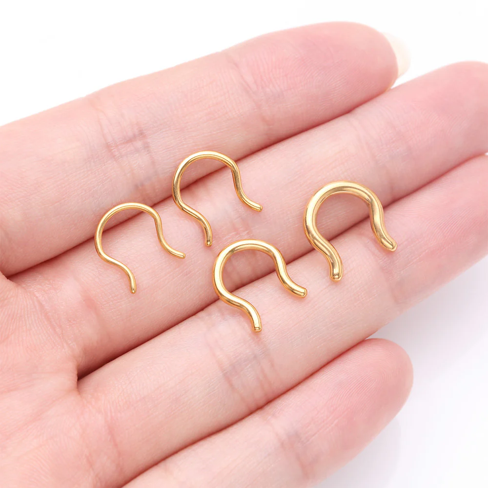 Implant Grade Titanium Gold PVD Basic Septum Retainer - Image 4