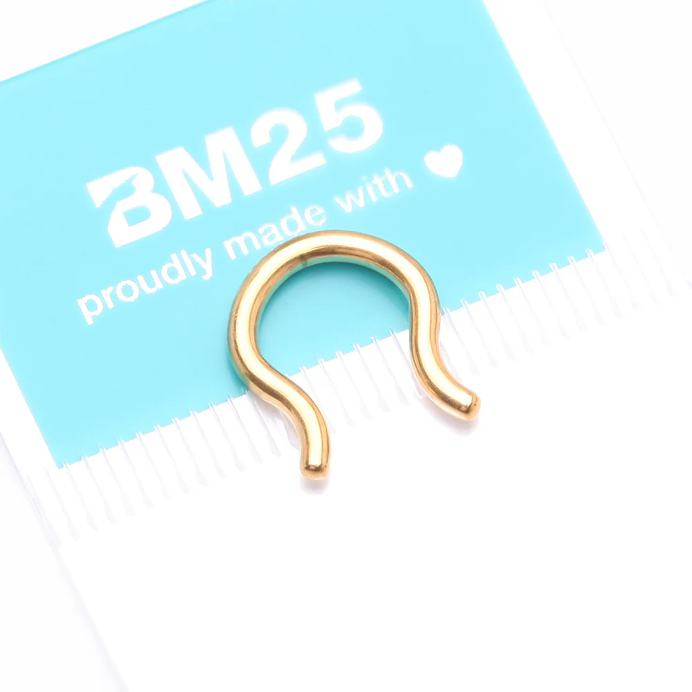 Implant Grade Titanium Gold PVD Basic Septum Retainer - Image 5