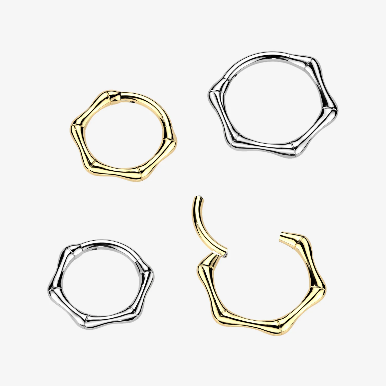 Implant Grade Titanium Golden Bones Clicker Hoop Ring - Image 2