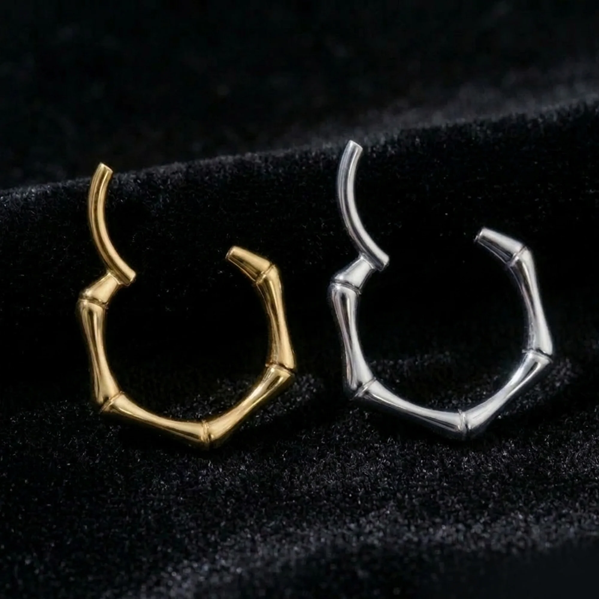 Implant Grade Titanium Golden Bones Clicker Hoop Ring - Image 4