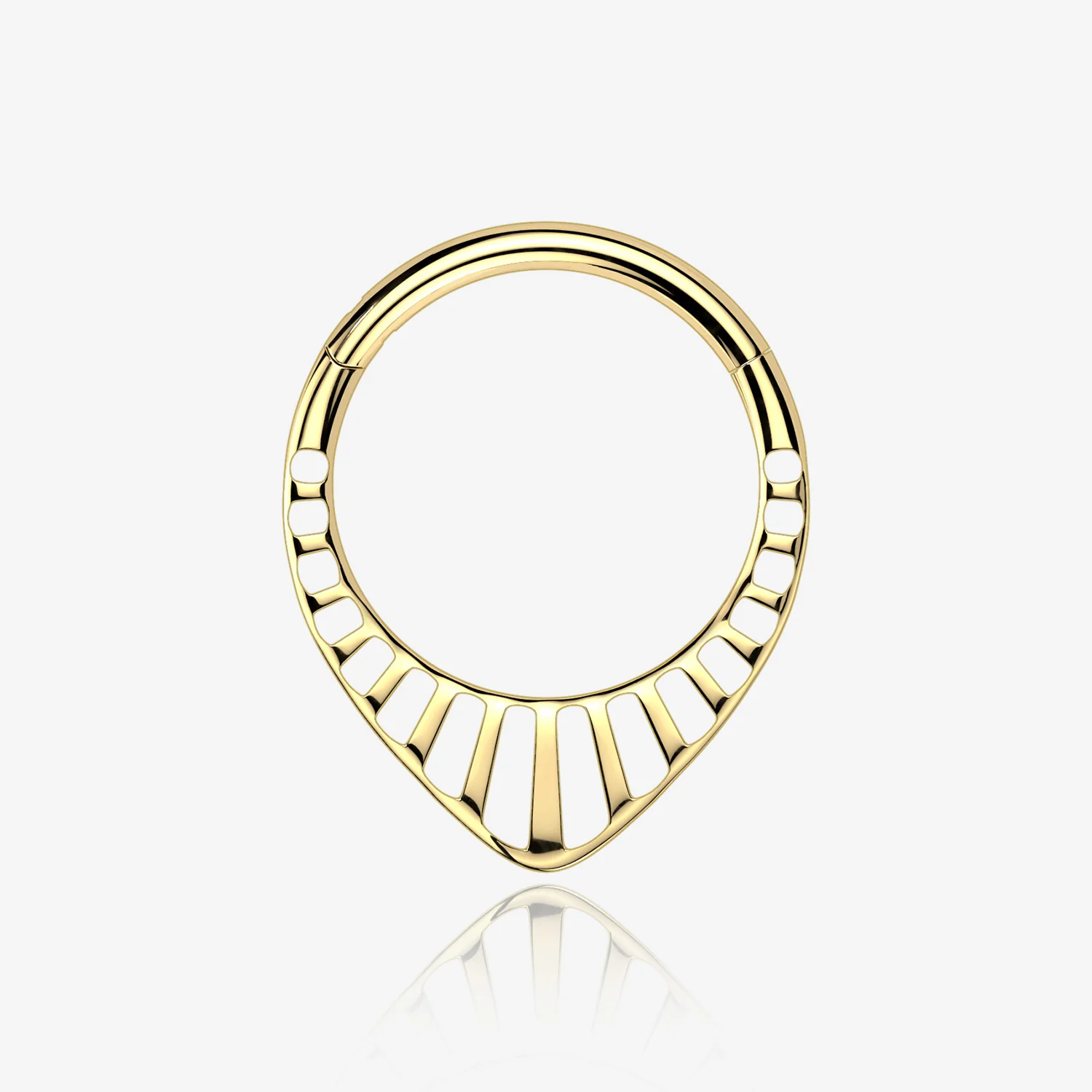 Implant Grade Titanium Golden Grand Tiara Teardrop Clicker Hoop Ring