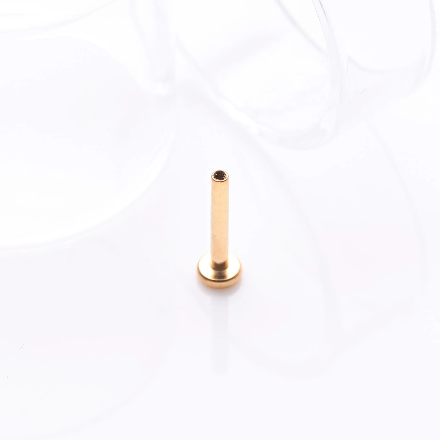Implant Grade Titanium Golden Internally Threaded Labret Stud Bar Part - Image 2