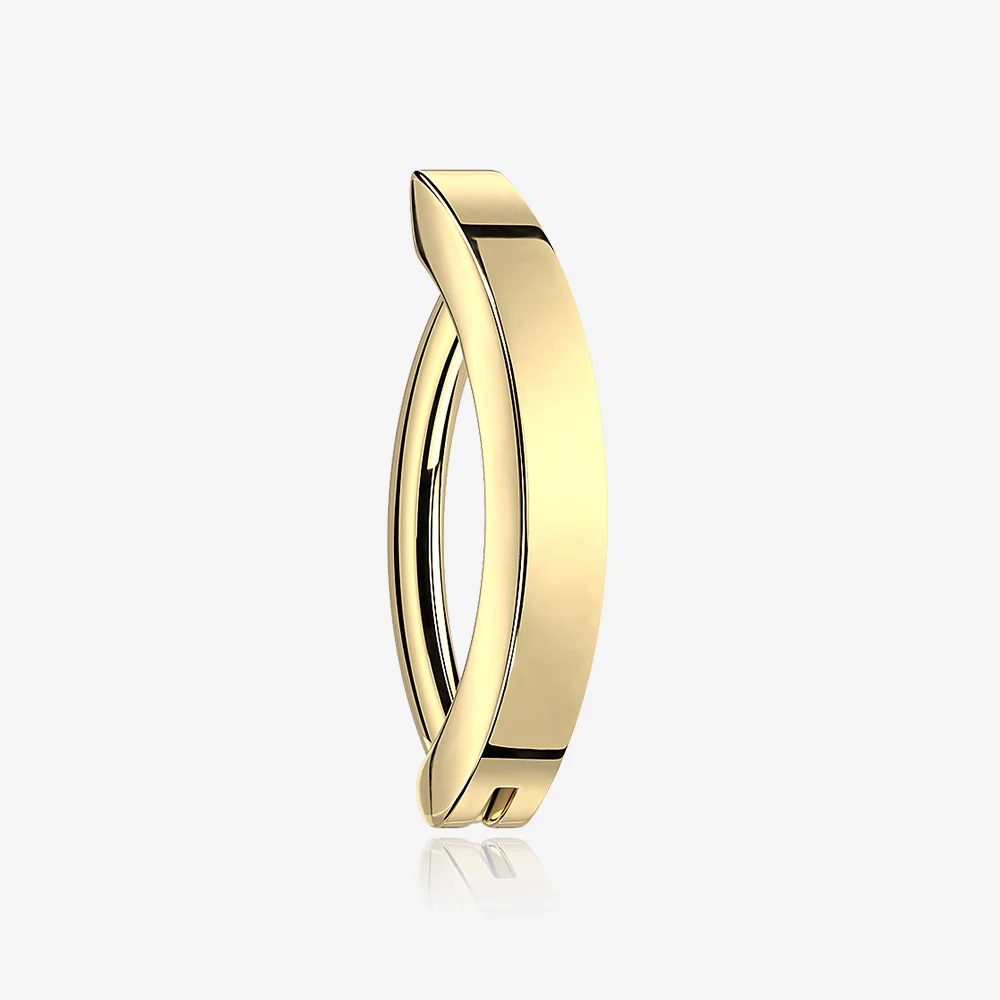 Implant Grade Titanium Golden Minimalist Curved Bar Belly Clicker