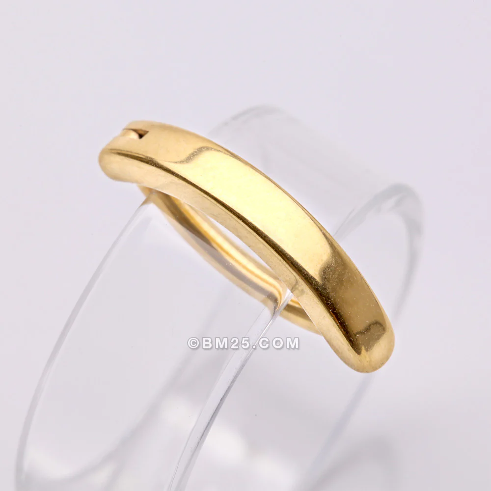 Implant Grade Titanium Golden Minimalist Curved Bar Belly Clicker - Image 2