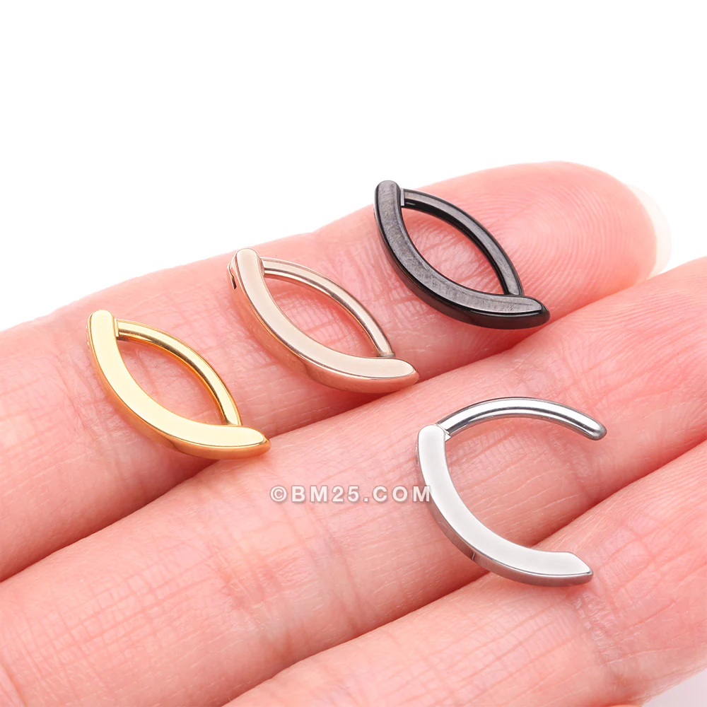 Implant Grade Titanium Golden Minimalist Curved Bar Belly Clicker - Image 4