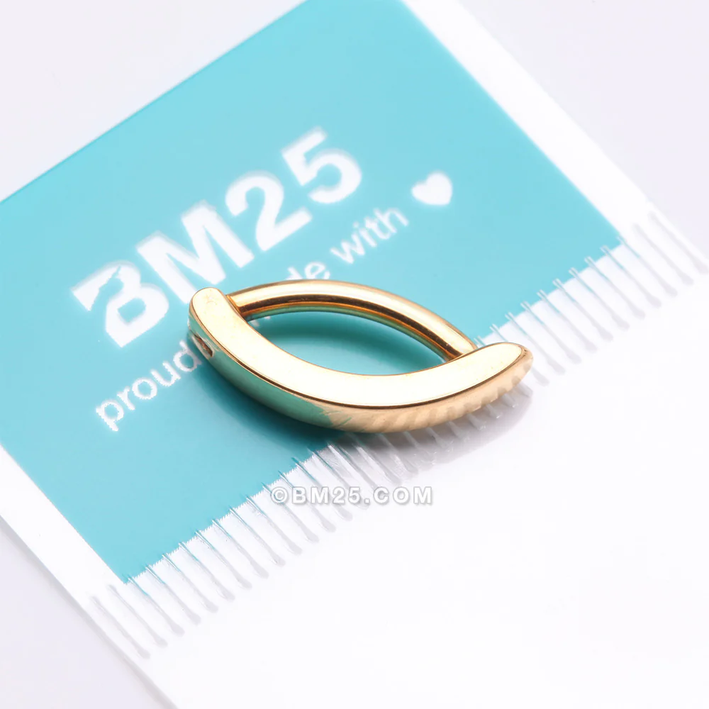 Implant Grade Titanium Golden Minimalist Curved Bar Belly Clicker - Image 5