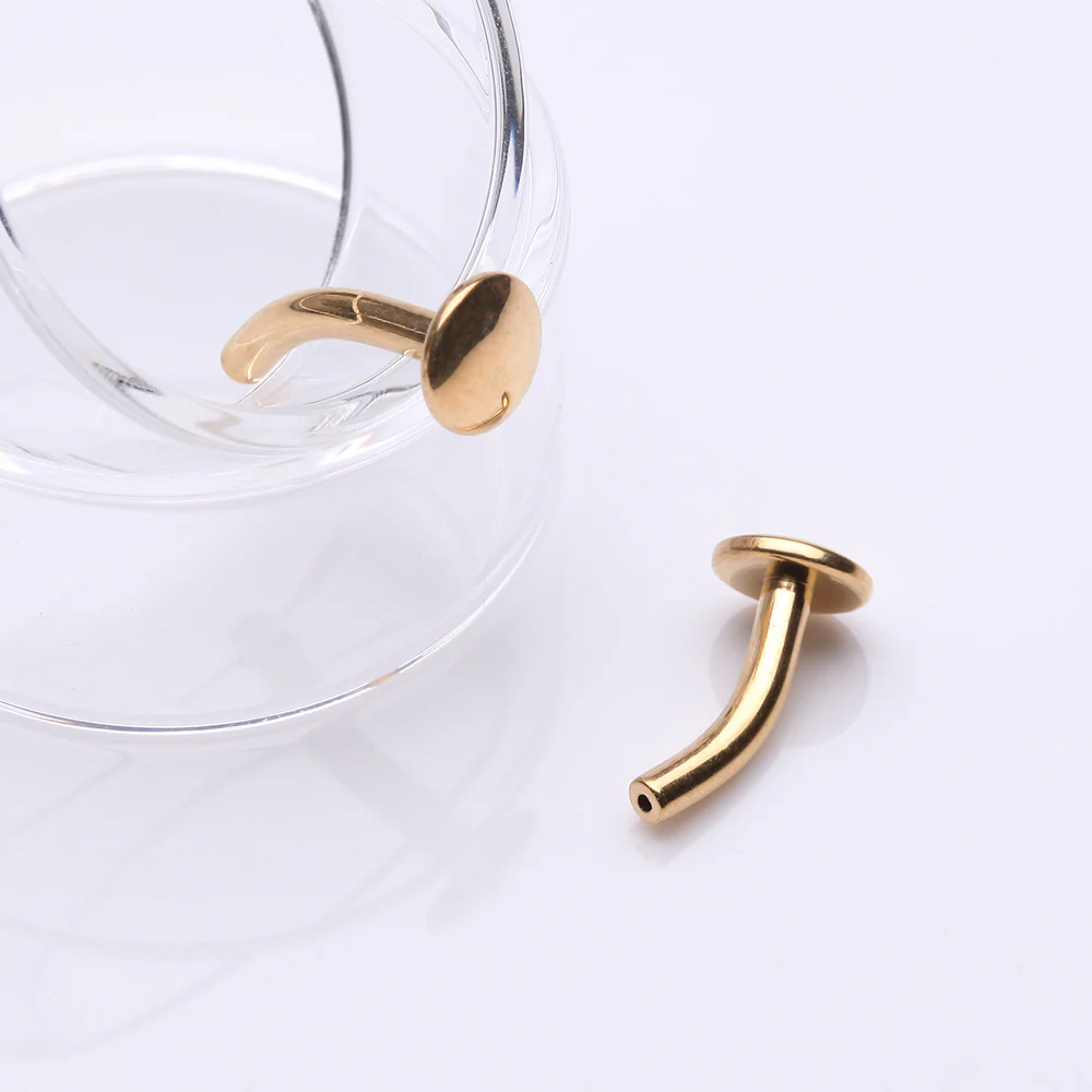Implant Grade Titanium OneFit Threadless Golden Convex Base Post Belly Bar Part - Image 4
