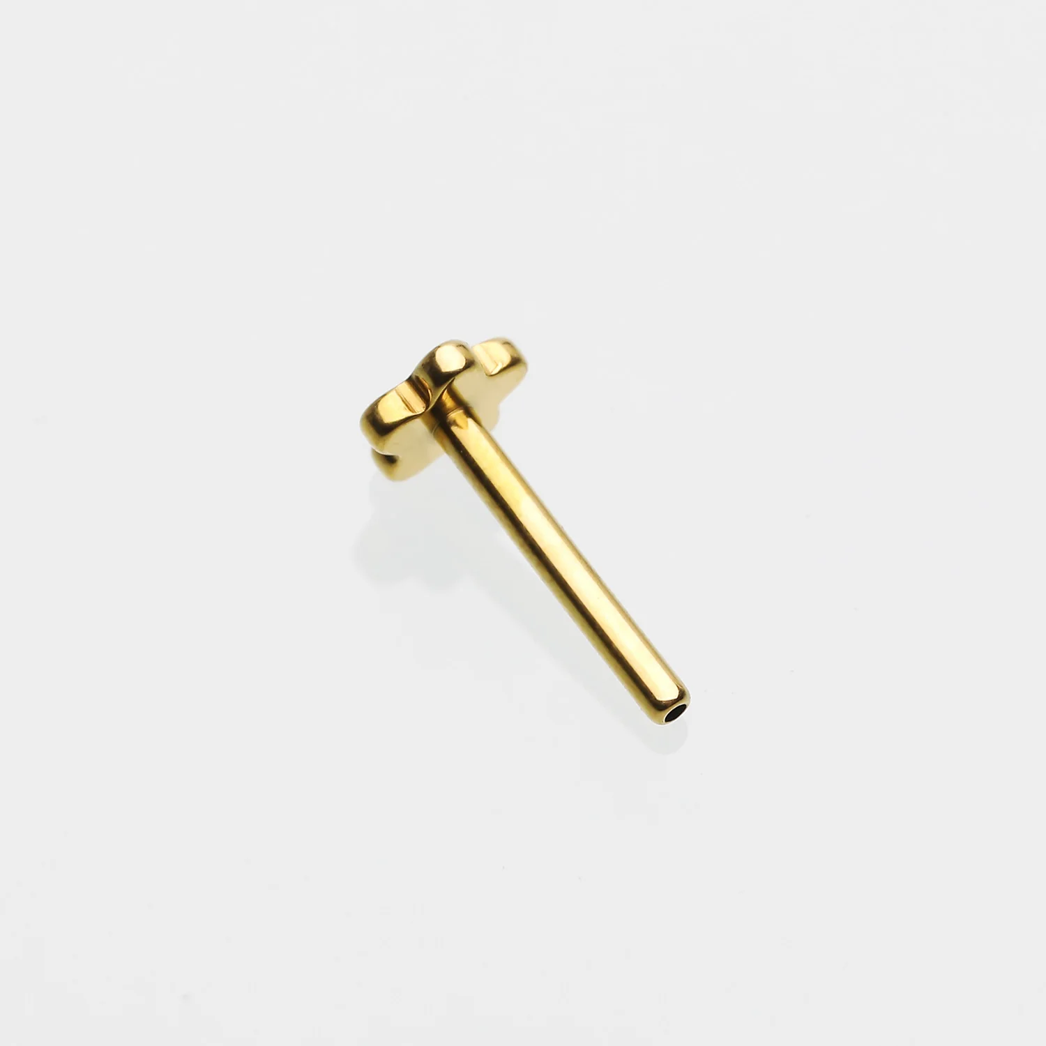 Implant Grade Titanium OneFit Threadless Golden Flower Base Flat Back Stud Labret Bar Part - Image 2