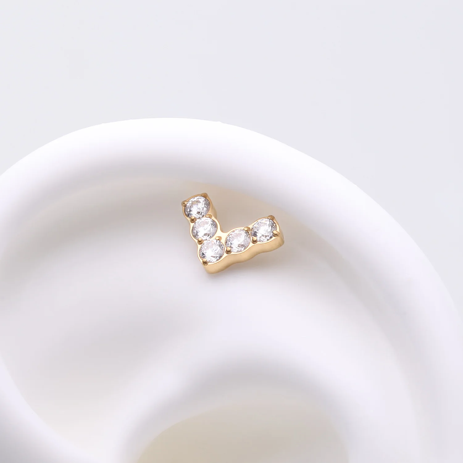 Implant Grade Titanium OneFit Threadless Golden Multi-Gem Chevron Top Part - Image 2
