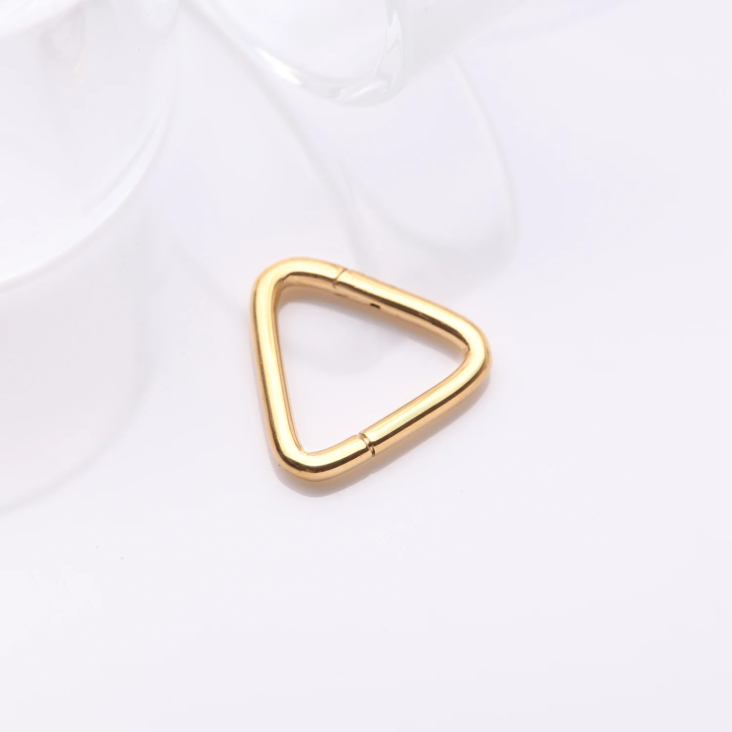 Implant Grade Titanium Golden Triangle Basic Geometric Clicker Hoop Ring - Image 2