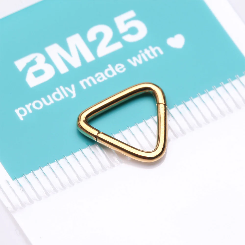 Implant Grade Titanium Golden Triangle Basic Geometric Clicker Hoop Ring - Image 4