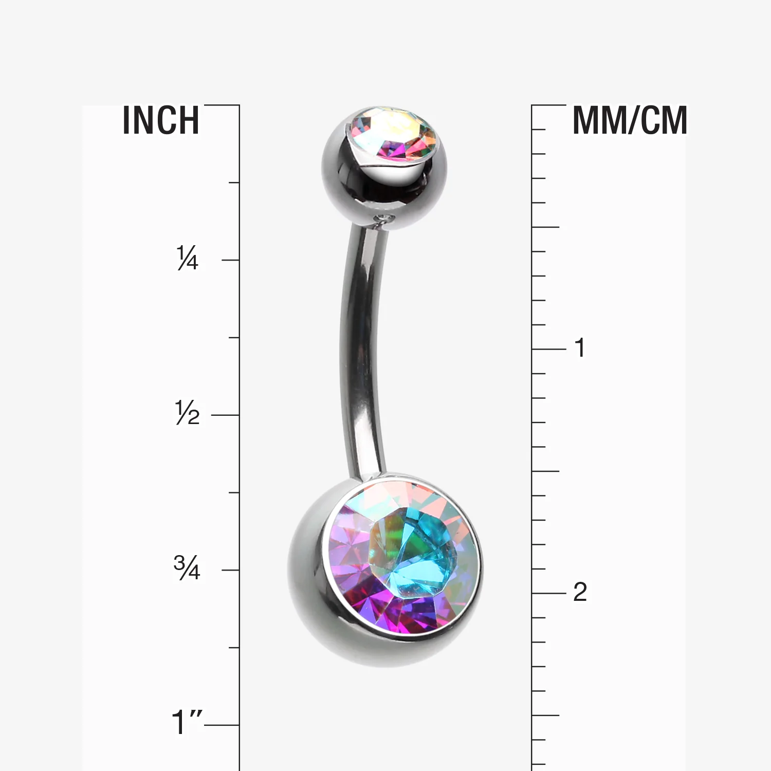 Implant Grade Titanium Internally Threaded Basic Belly Button Ring - Image 2
