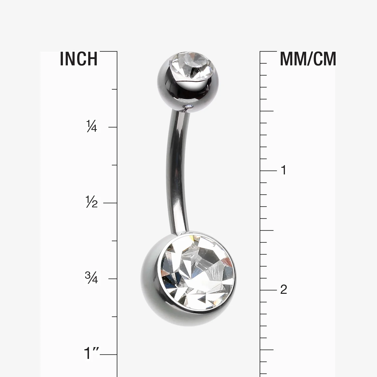 Implant Grade Titanium Internally Threaded Basic Belly Button Ring - Image 2