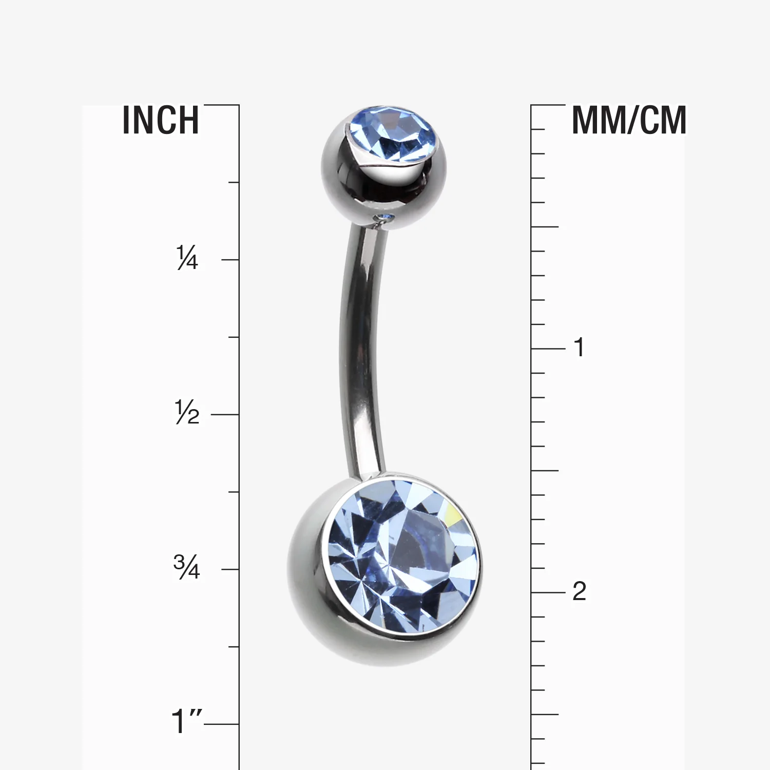 Implant Grade Titanium Internally Threaded Basic Belly Button Ring - Image 2