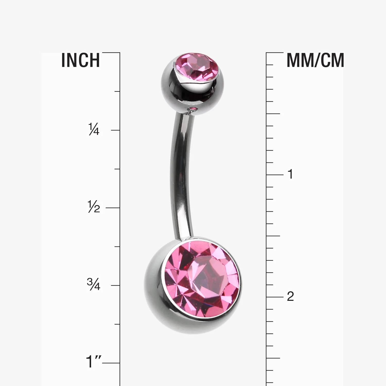 Implant Grade Titanium Internally Threaded Basic Belly Button Ring - Image 2