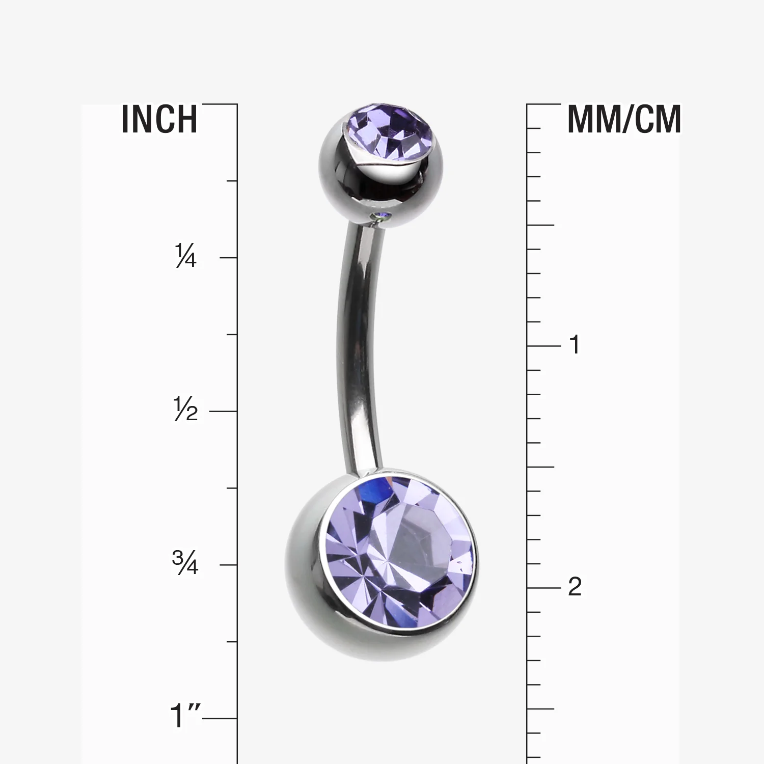 Implant Grade Titanium Internally Threaded Basic Belly Button Ring - Image 2
