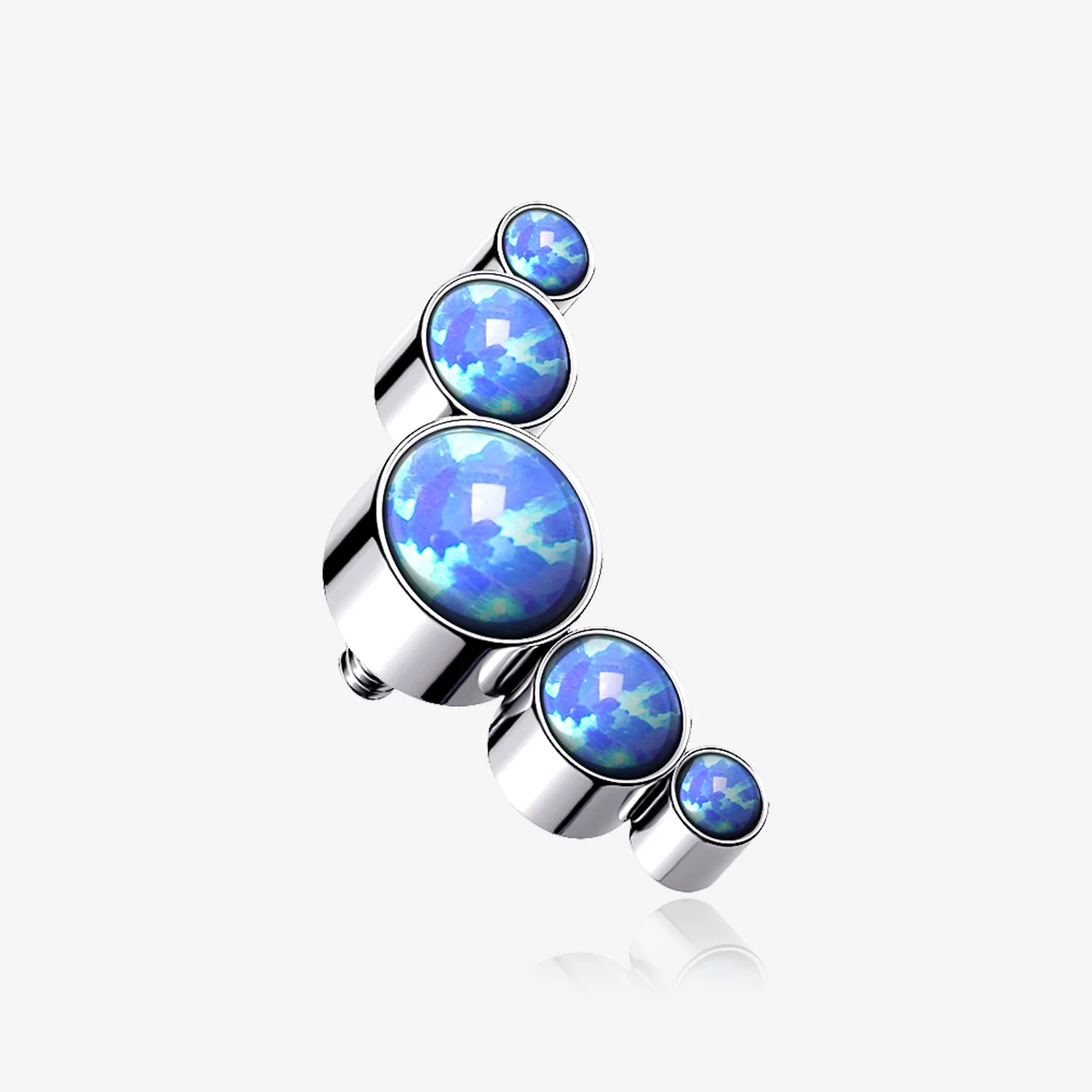 Implant Grade Titanium Internally Threaded Five Fire Opal Sparkle Top Part
