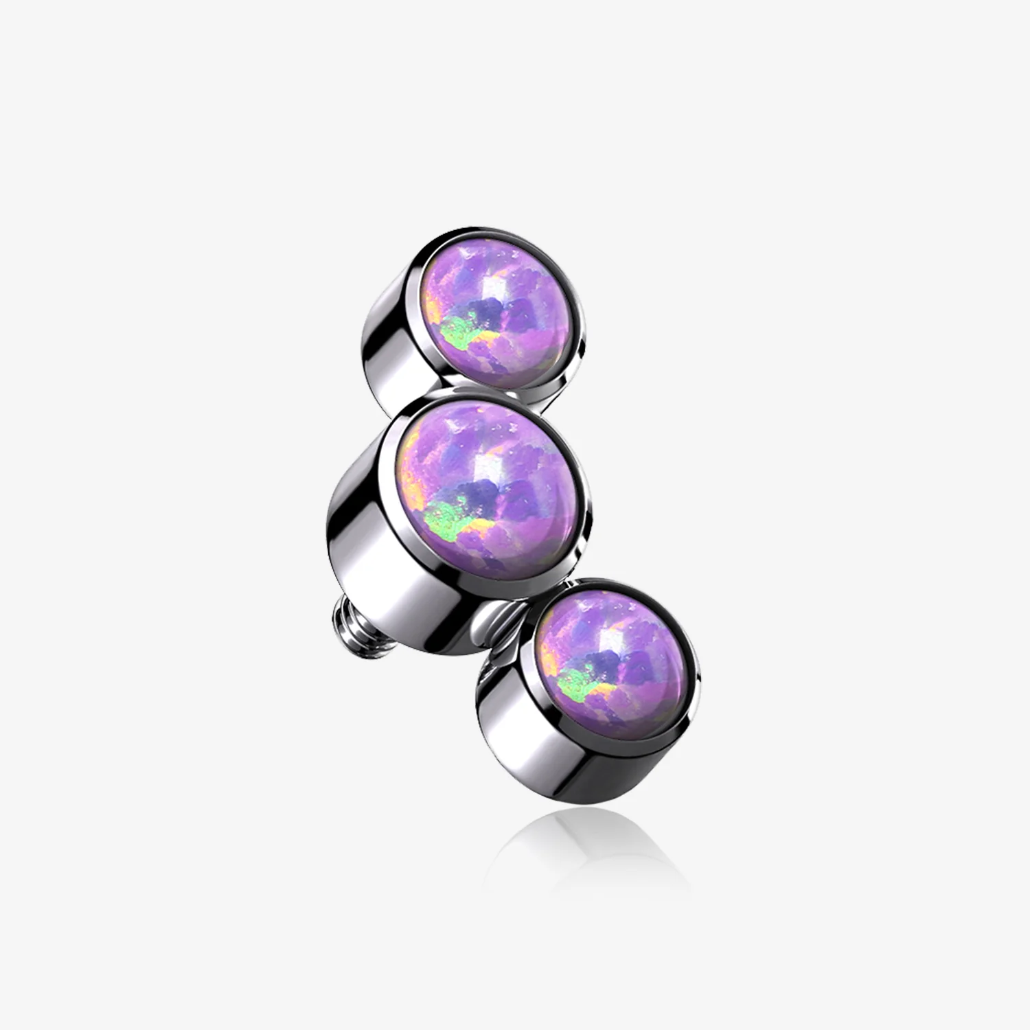 Implant Grade Titanium Internally Threaded Triple Fire Opal Sparkle Top Part