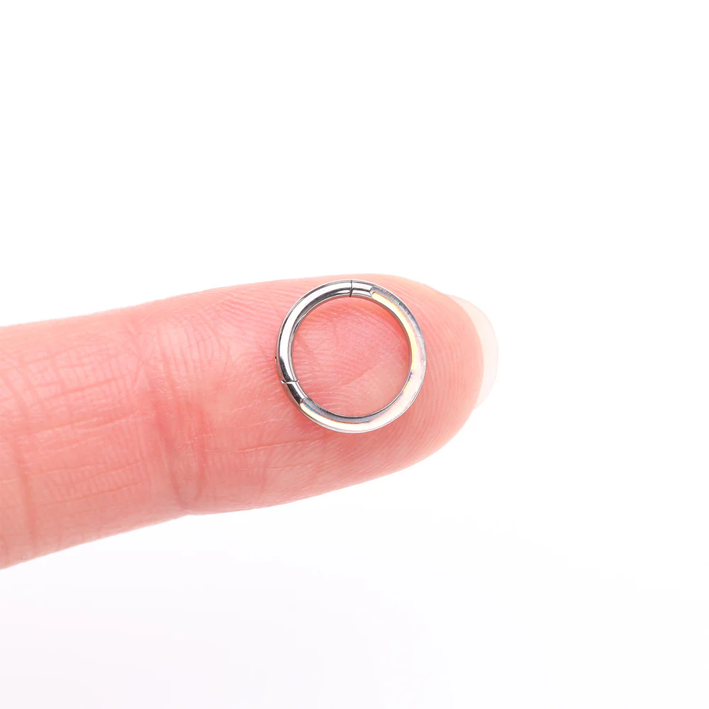 Implant Grade Titanium Iridescent Revo Lined Clicker Hoop Ring - Image 3