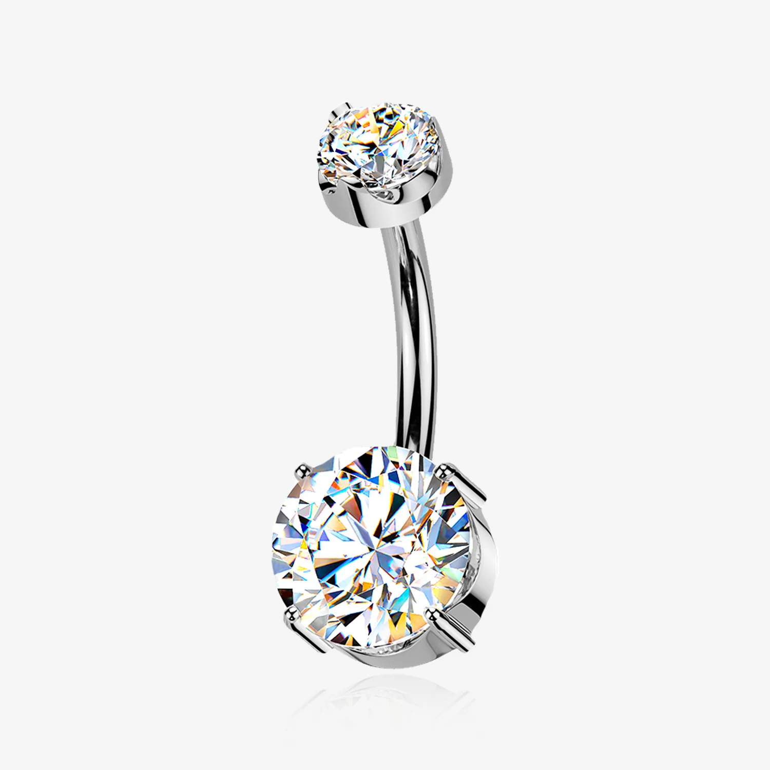 Implant Grade Titanium Moissanite Sparkle Internally Threaded Belly Button Ring