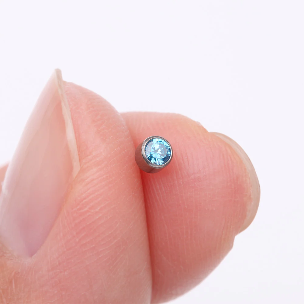 Implant Grade Titanium OneFit Threadless Bezel Round Gem Sparkle Top Part - Image 3