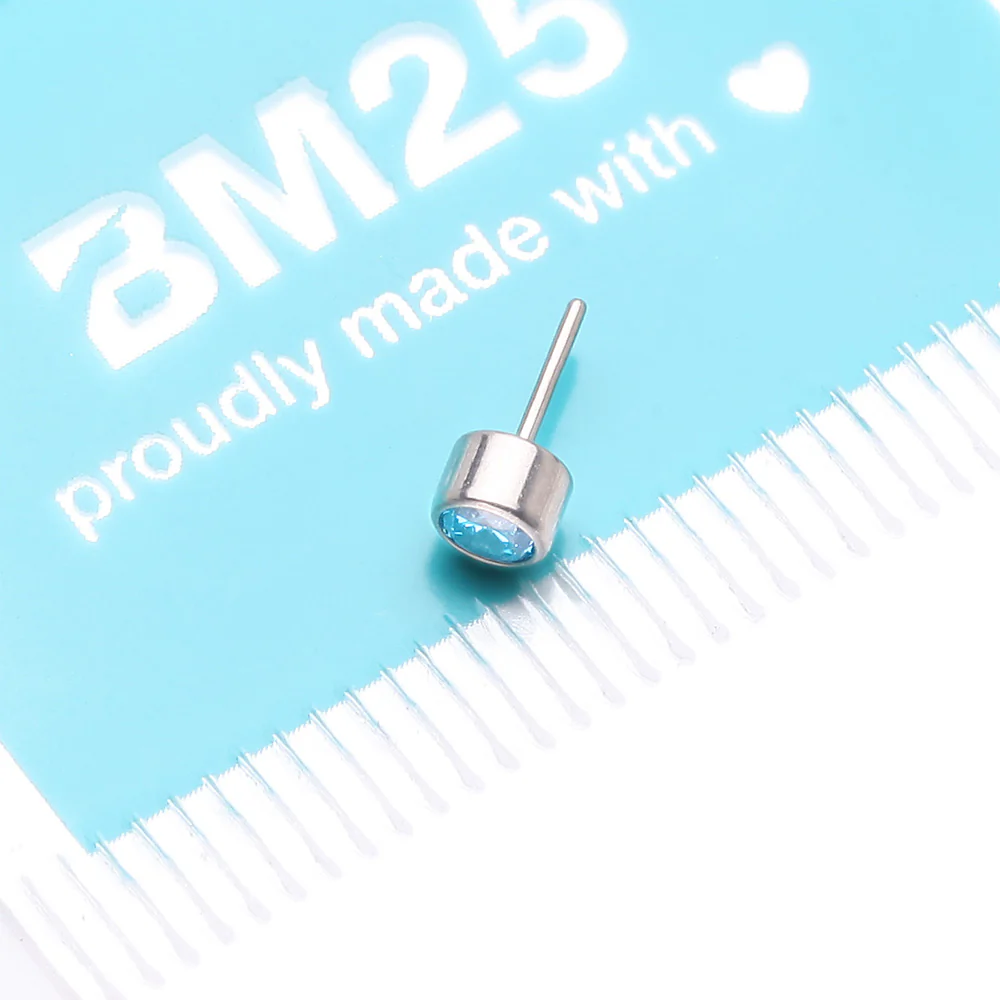 Implant Grade Titanium OneFit Threadless Bezel Round Gem Sparkle Top Part - Image 4
