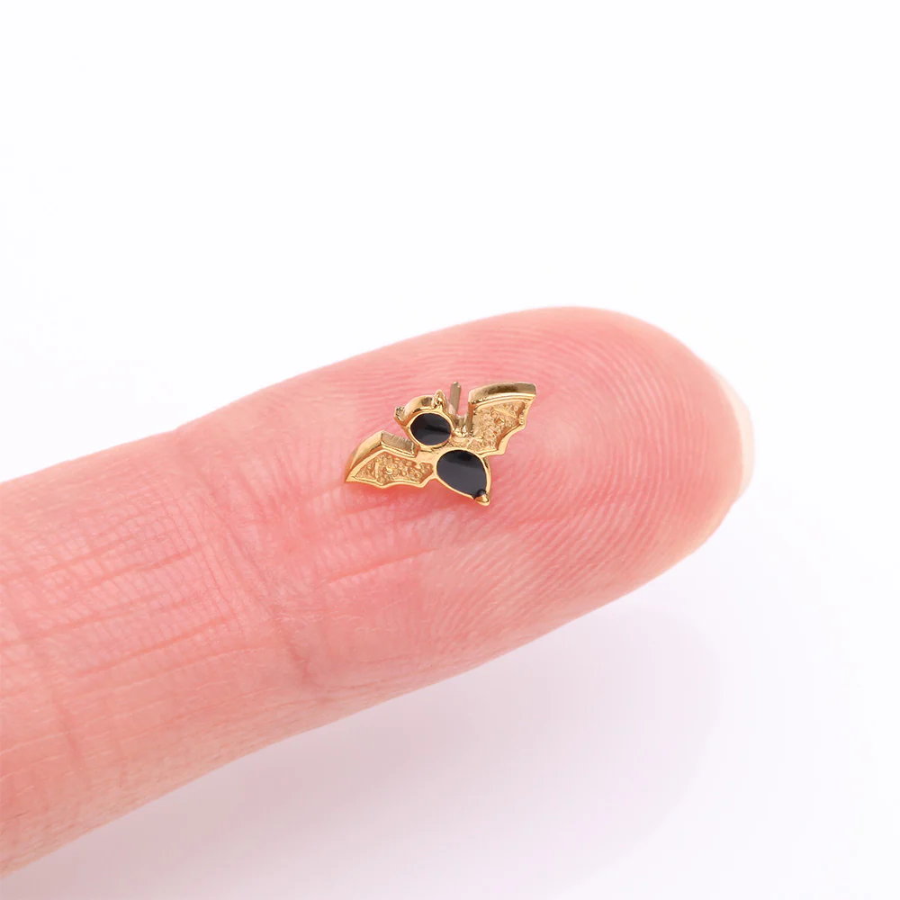 Implant Grade Titanium OneFit Threadless Golden Flying Black Bat Top Part - Image 3