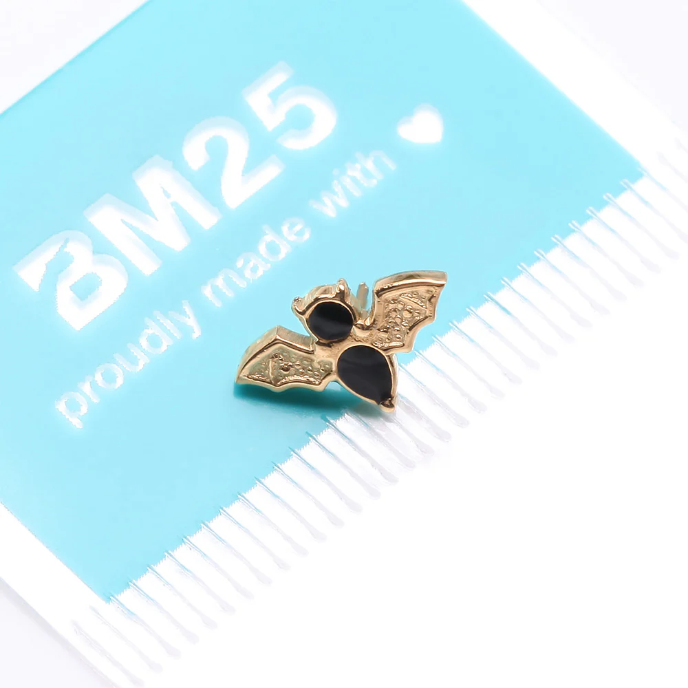 Implant Grade Titanium OneFit Threadless Golden Flying Black Bat Top Part - Image 5