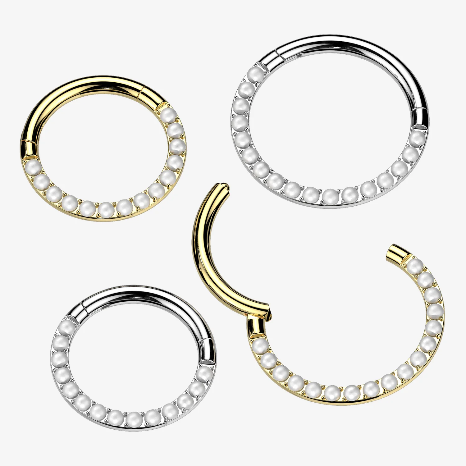 Implant Grade Titanium Pearlescent Lined Clicker Hoop Ring - Image 2