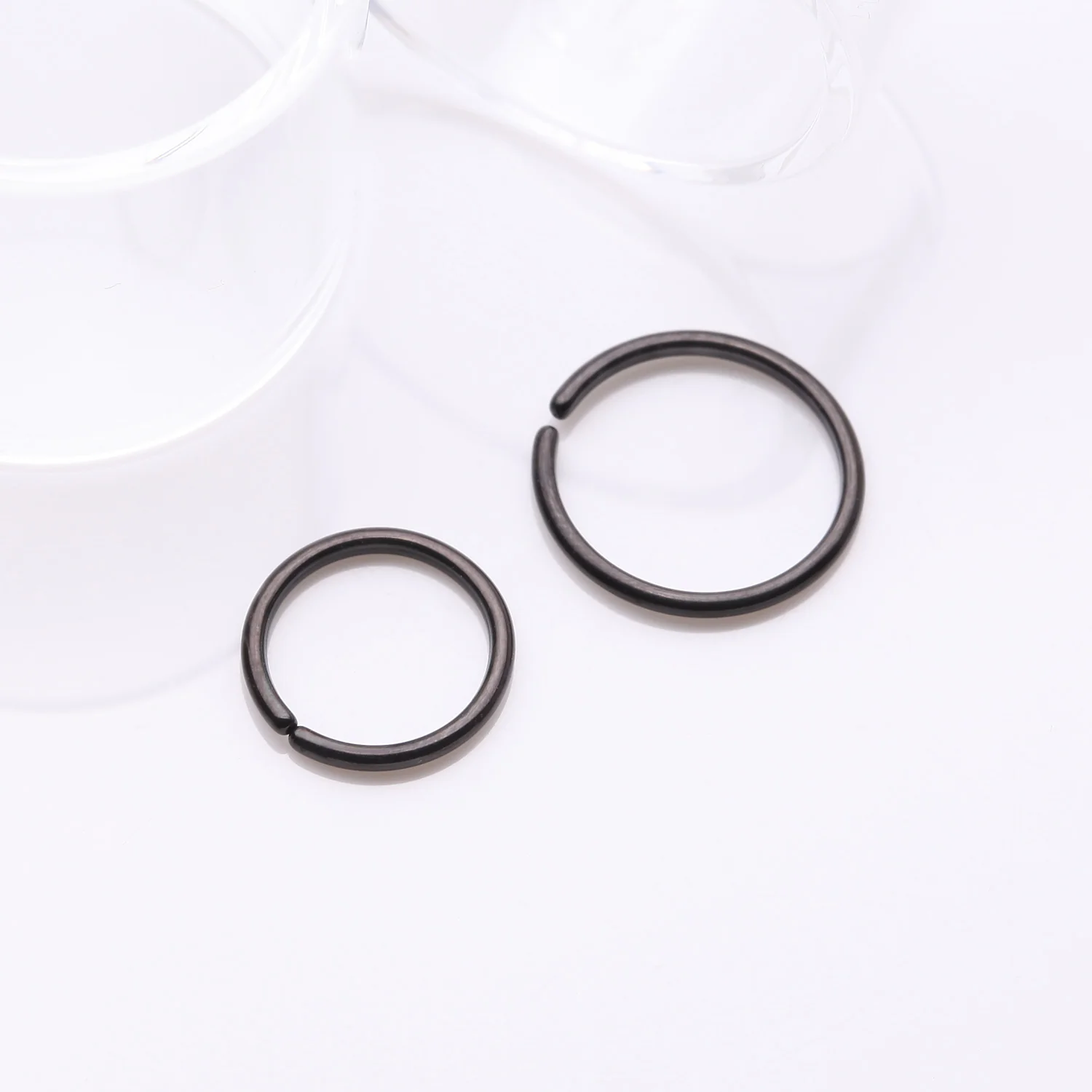 Implant Grade Titanium PVD Blackline Seamless Bendable Hoop Ring - Image 2