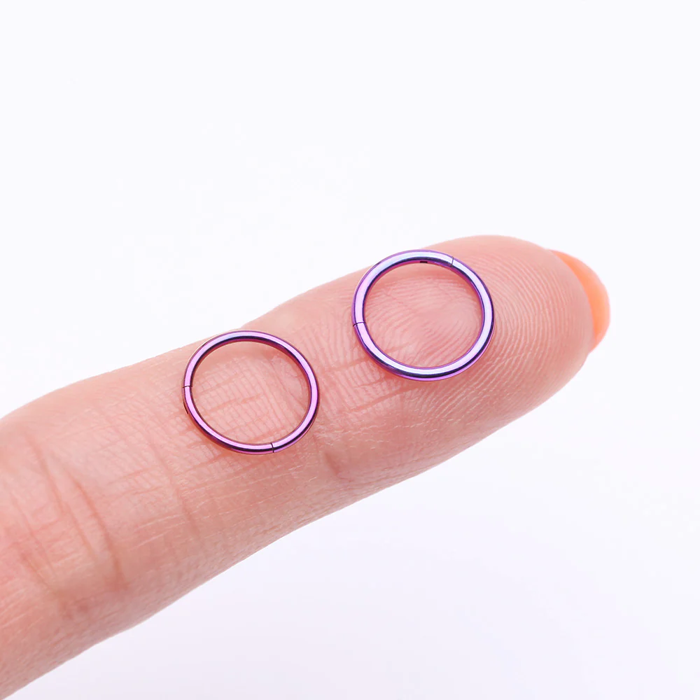 Implant Grade Titanium PVD Colorline Basic Seamless Hinged Clicker Hoop Ring - Image 3