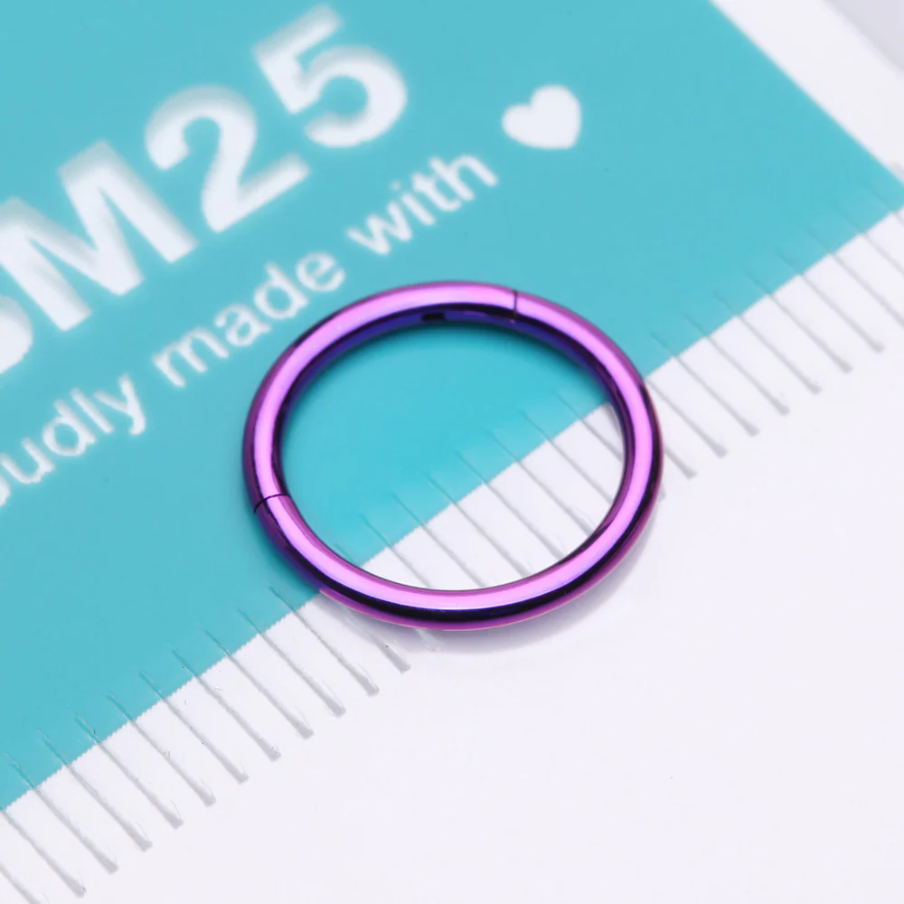 Implant Grade Titanium PVD Colorline Basic Seamless Hinged Clicker Hoop Ring - Image 5
