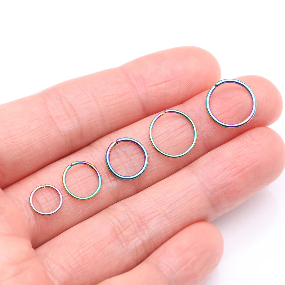 Implant Grade Titanium PVD Colorline Seamless Bendable Hoop Ring - Image 3