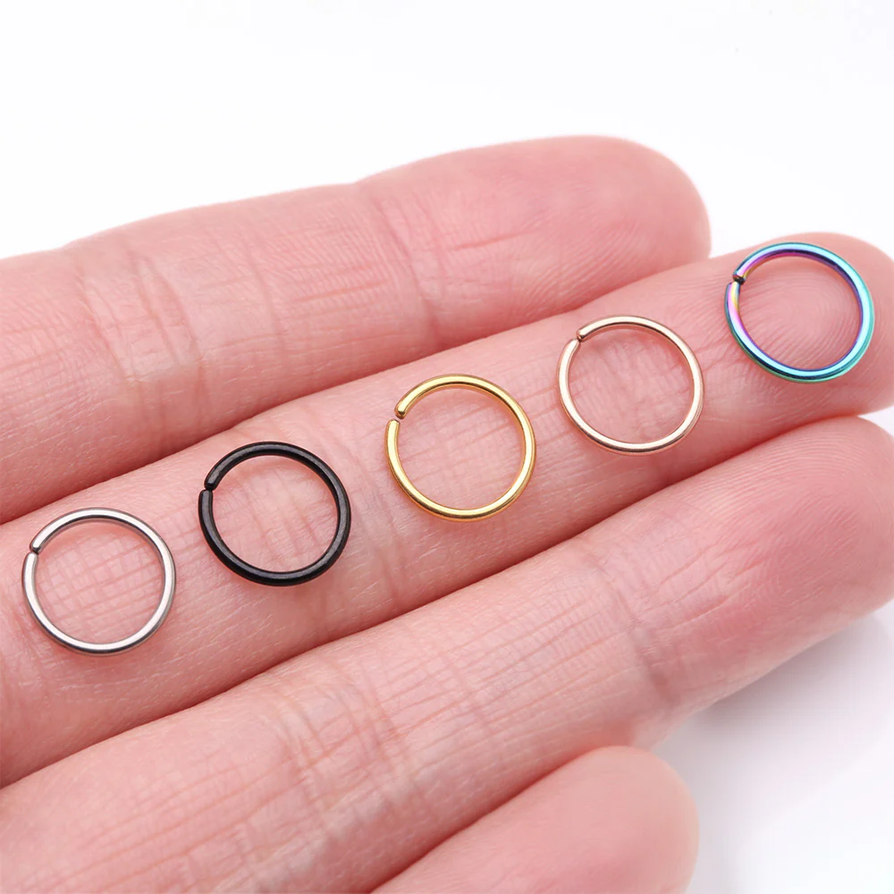 Implant Grade Titanium PVD Colorline Seamless Bendable Hoop Ring - Image 4