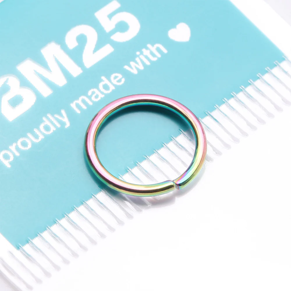 Implant Grade Titanium PVD Colorline Seamless Bendable Hoop Ring - Image 5
