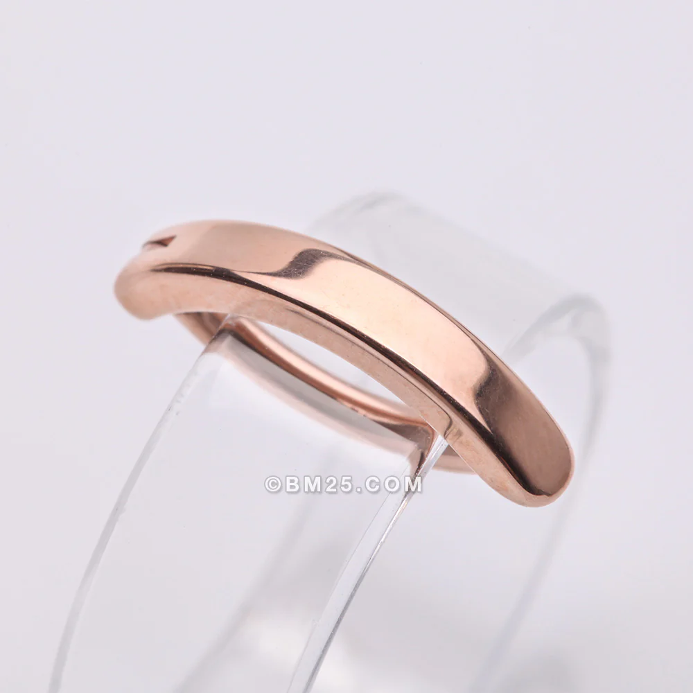 Implant Grade Titanium Rose Gold Minimalist Curved Bar Belly Clicker - Image 2