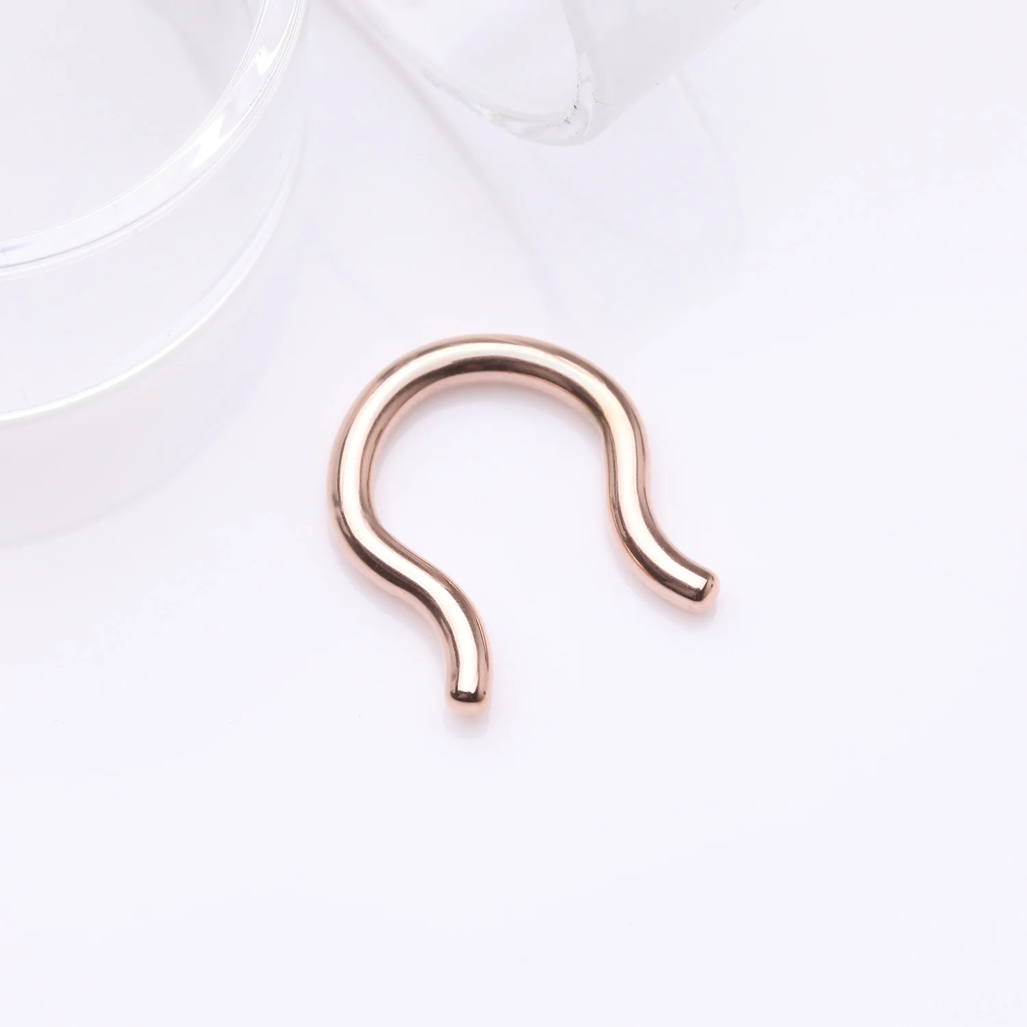 Implant Grade Titanium Rose Gold PVD Basic Septum Retainer - Image 2