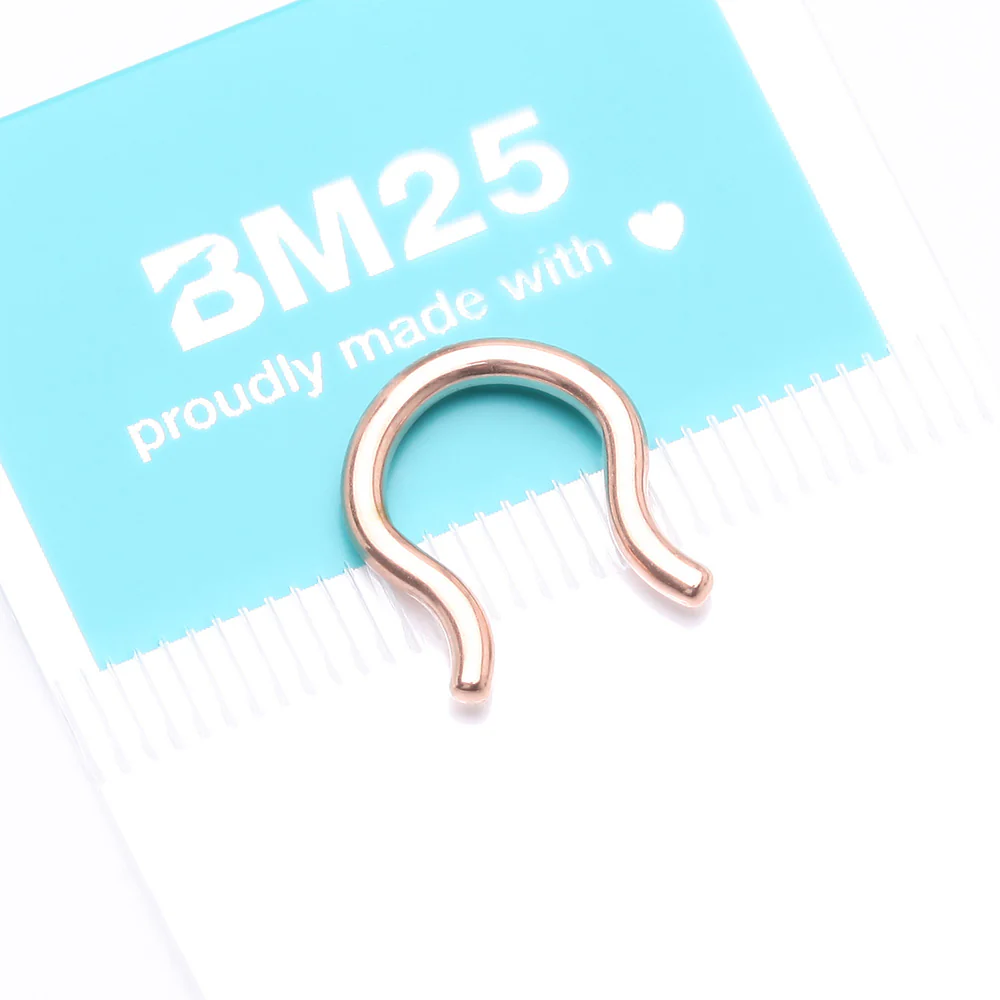 Implant Grade Titanium Rose Gold PVD Basic Septum Retainer - Image 5