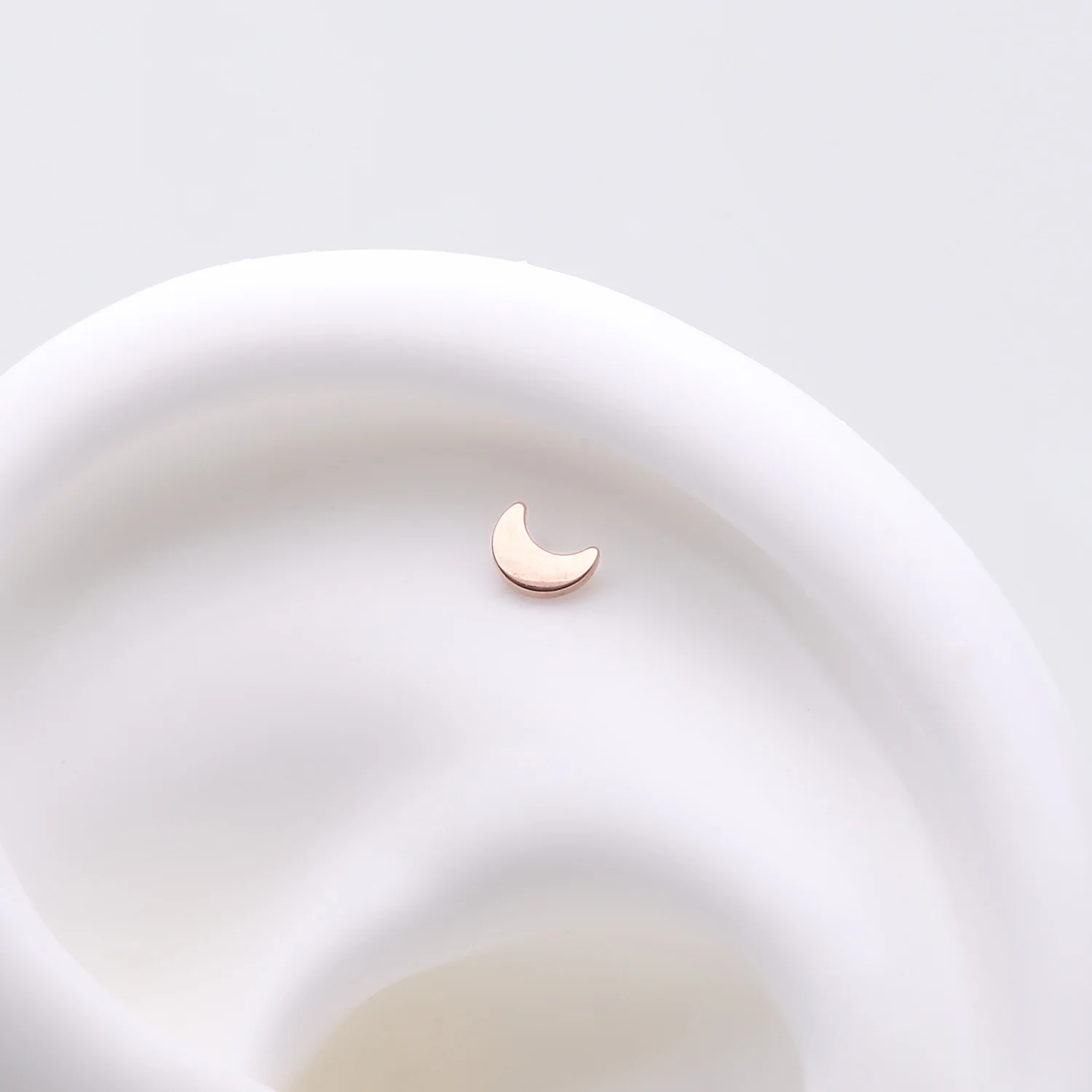 Implant Grade Titanium OneFit Threadless Rose Gold Crescent Moon Top Part - Image 2