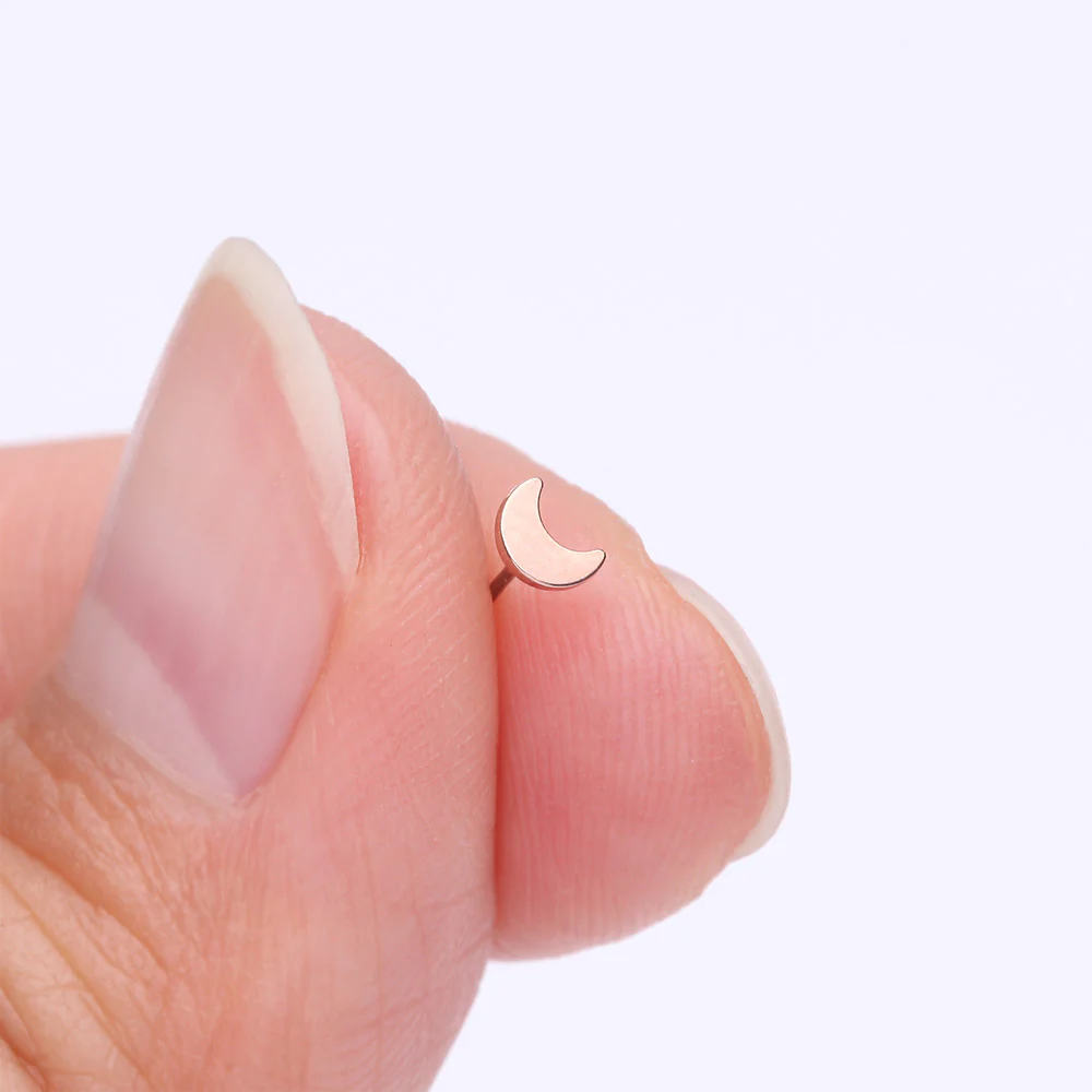 Implant Grade Titanium OneFit Threadless Rose Gold Crescent Moon Top Part - Image 3