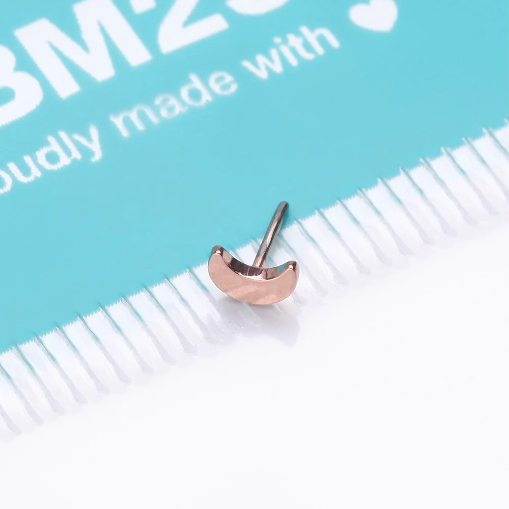 Implant Grade Titanium OneFit Threadless Rose Gold Crescent Moon Top Part - Image 4