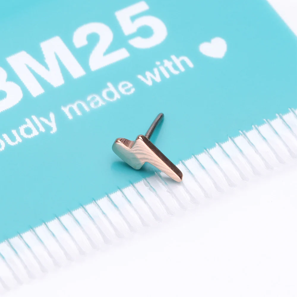 Implant Grade Titanium OneFit Threadless Rose Gold Lightning Bolt Top Part - Image 4