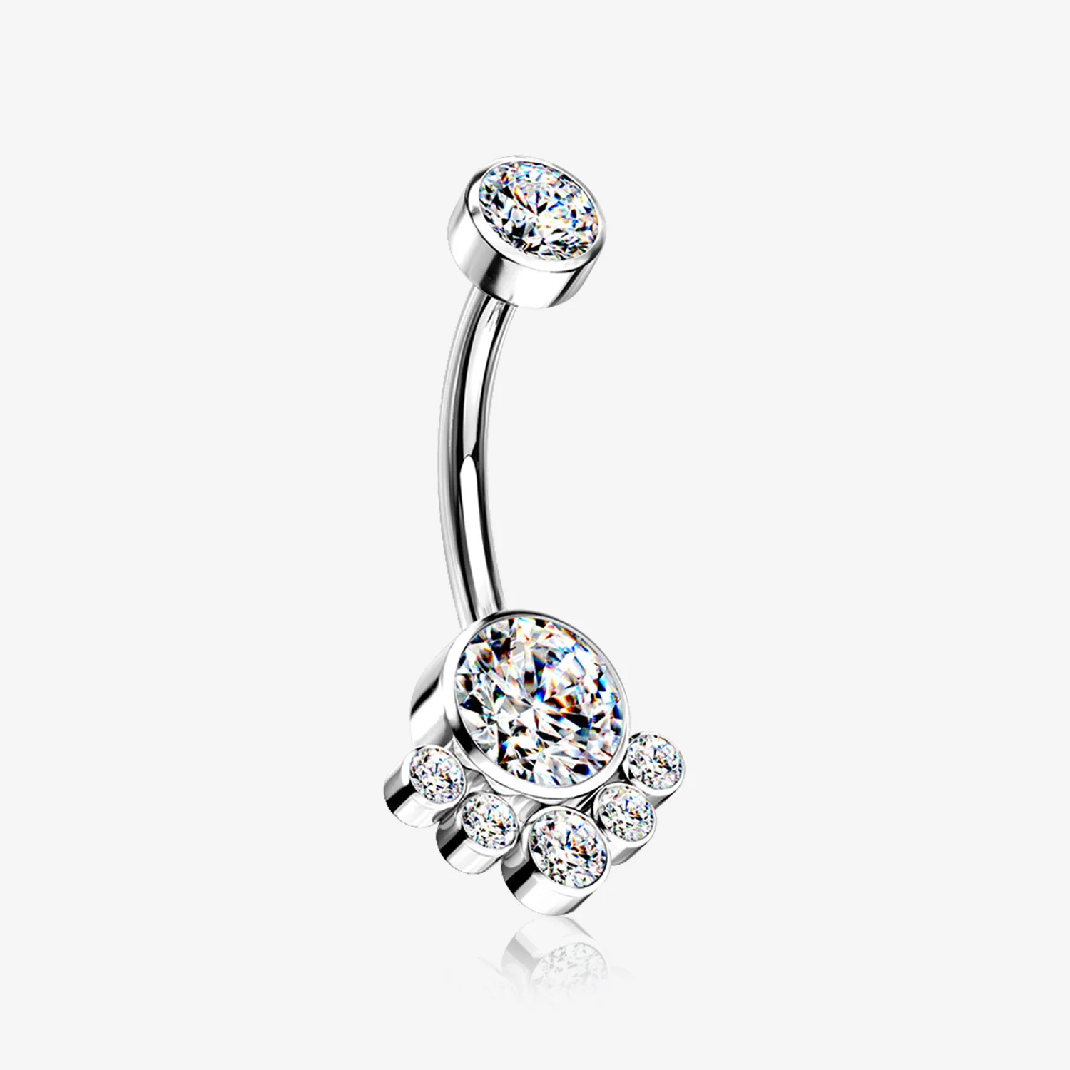 Implant Grade Titanium Royal Bali Sparkle Internally Threaded Belly Button Ring