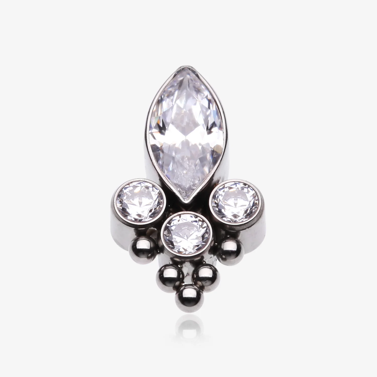 Implant Grade Titanium OneFit Threadless Bali Marquise Monarch Sparkle Top Part