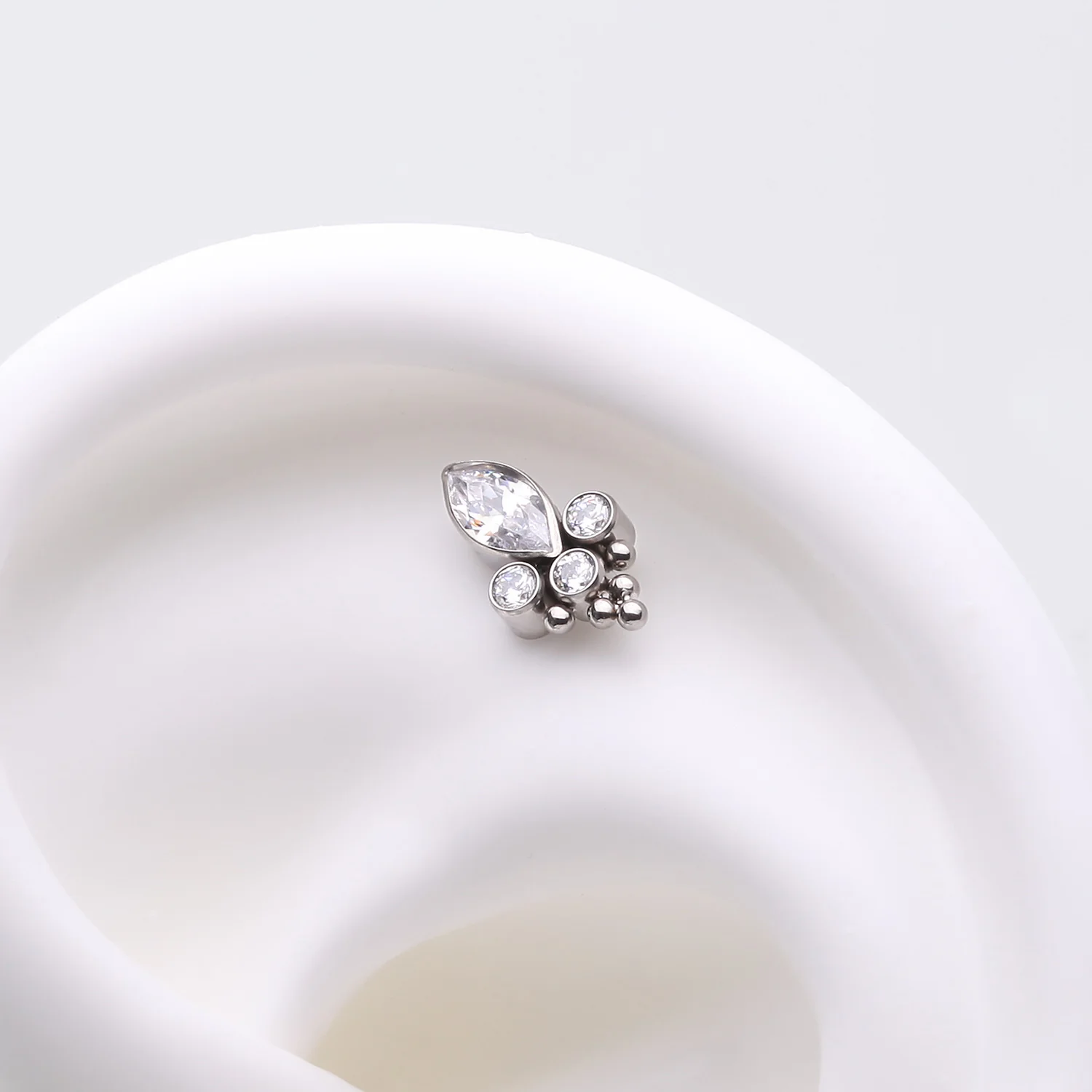 Implant Grade Titanium OneFit Threadless Bali Marquise Monarch Sparkle Top Part - Image 2