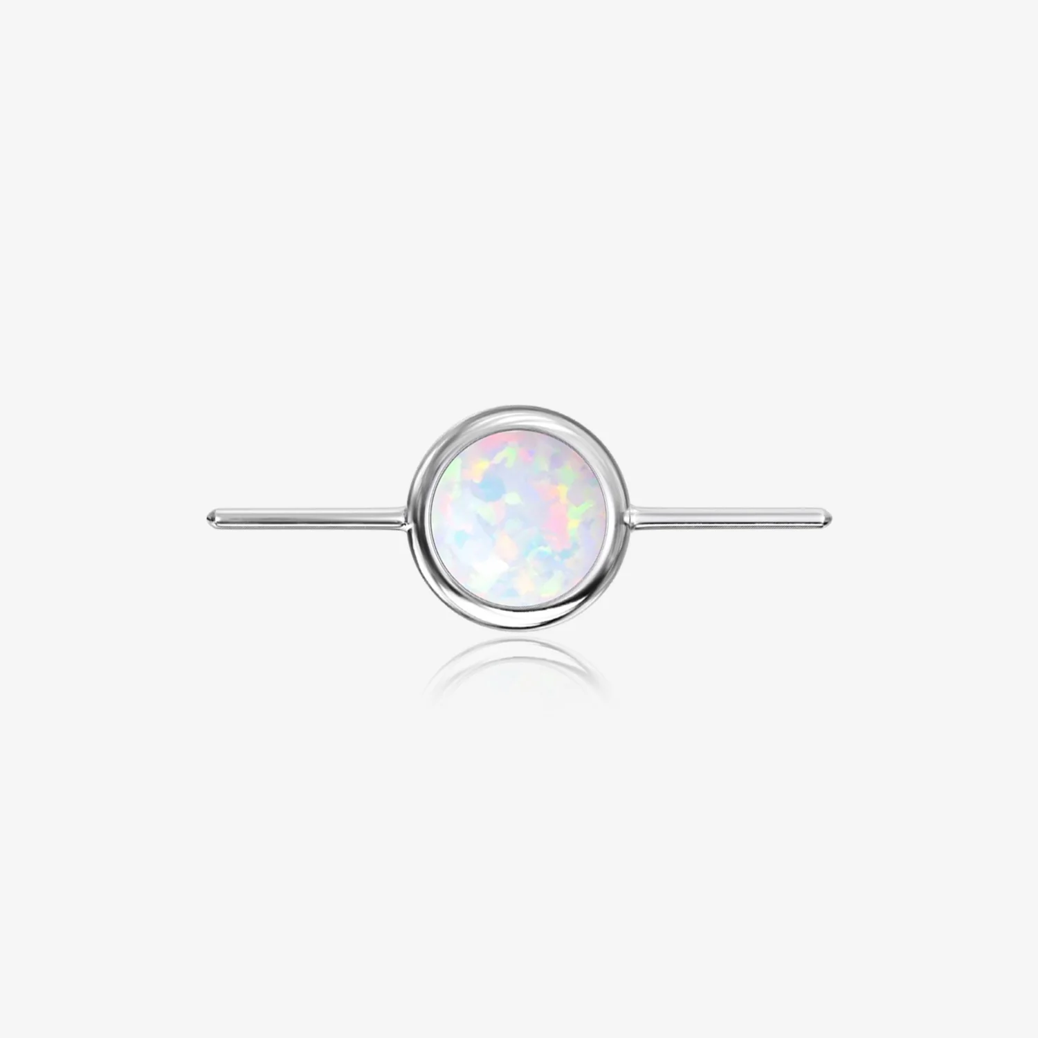 Implant Grade Titanium OneFit Threadless Bezel Set Fire Opal Connector Bridge Part